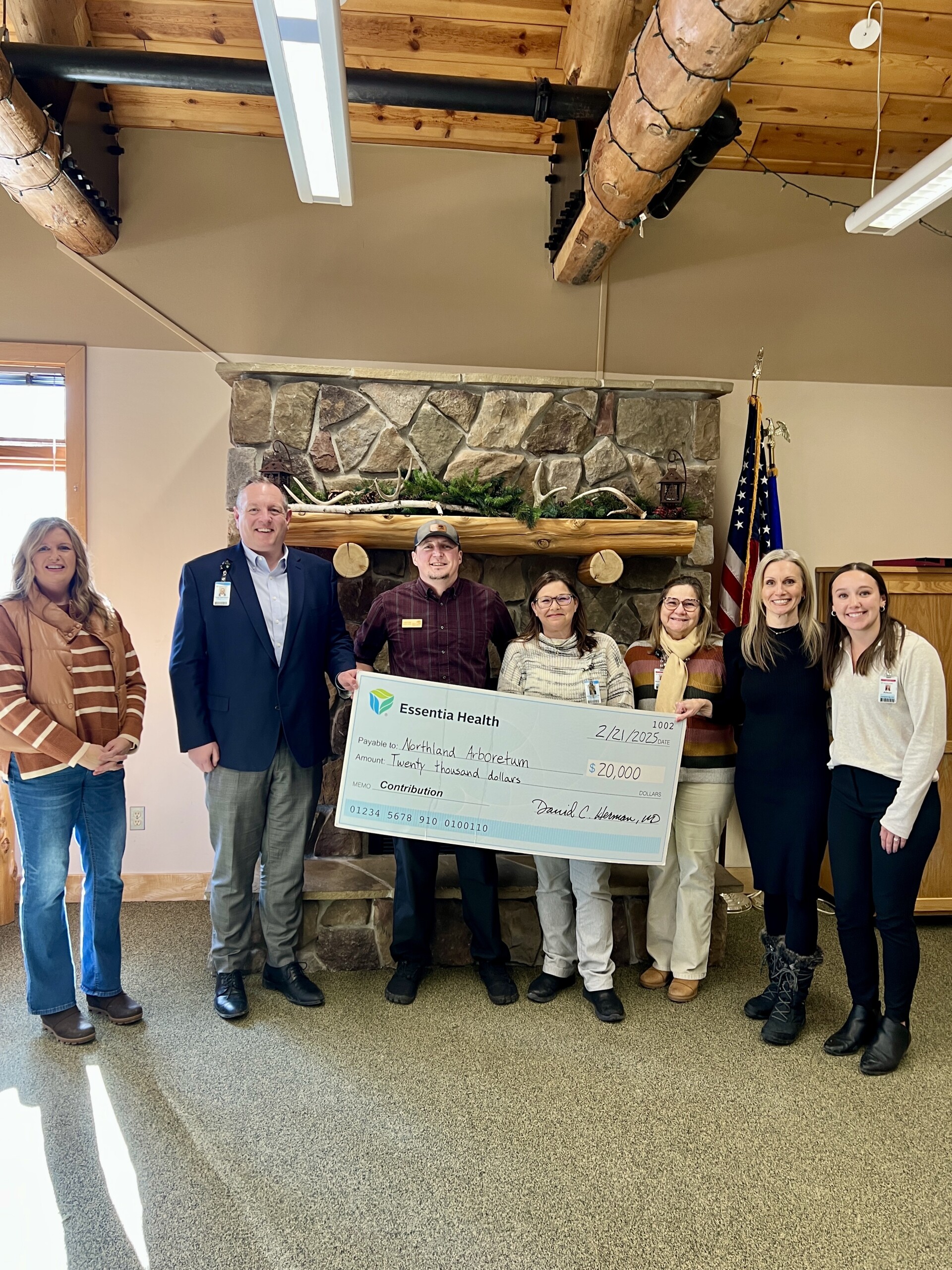A group with a large check