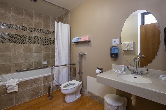 a clean modern bathrrom